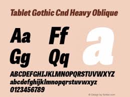Przykład czcionki Tablet Gothic Cnd Bold Italic